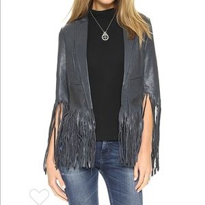 Fringe leather jacket